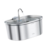 Maxbell Stainless Steel Cats Pet Water Fountain 108 oz Cat Waterer for Dogs Pet Cats Without window