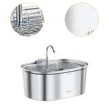 Maxbell Stainless Steel Cats Pet Water Fountain 108 oz Cat Waterer for Dogs Pet Cats Without window