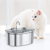 Maxbell Stainless Steel Cats Pet Water Fountain 108 oz Cat Waterer for Dogs Pet Cats Without window