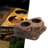 Maxbell Reptile Magnetic Feeder Ledge Reptile Food Dish for Animals Lizard Reptisoil Double Bowl