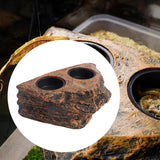 Maxbell Reptile Magnetic Feeder Ledge Reptile Food Dish for Animals Lizard Reptisoil Double Bowl
