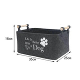 Maxbell Pet Toy Storage Box Wooden Handles Dog Toy Organizer Bin for Cat Accessories cat