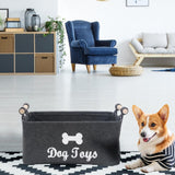 Maxbell Pet Toy Storage Box Wooden Handles Dog Toy Organizer Bin for Cat Accessories dog