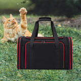 Maxbell Cat Carrier Bag Shoulder Bag Puppy Carrier for Traveling Camping Outdoor Use Black Red