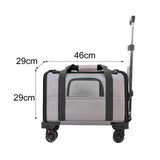 Maxbell Dog Carrier with Wheels Tote Rolling Cat Carrier for Kitten Small Dogs Trips A