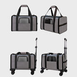 Maxbell Dog Carrier with Wheels Tote Rolling Cat Carrier for Kitten Small Dogs Trips A