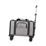 Maxbell Dog Carrier with Wheels Tote Rolling Cat Carrier for Kitten Small Dogs Trips A