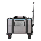 Maxbell Dog Carrier with Wheels Tote Rolling Cat Carrier for Kitten Small Dogs Trips A