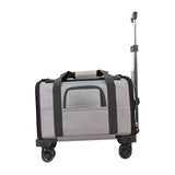 Maxbell Dog Carrier with Wheels Tote Rolling Cat Carrier for Kitten Small Dogs Trips A