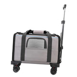 Maxbell Dog Carrier with Wheels Tote Rolling Cat Carrier for Kitten Small Dogs Trips A
