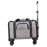 Maxbell Dog Carrier with Wheels Tote Rolling Cat Carrier for Kitten Small Dogs Trips A