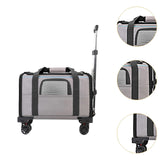 Maxbell Dog Carrier with Wheels Tote Rolling Cat Carrier for Kitten Small Dogs Trips A