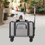 Maxbell Dog Carrier with Wheels Tote Rolling Cat Carrier for Kitten Small Dogs Trips A