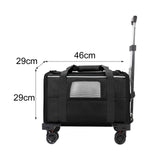 Maxbell Dog Carrier with Wheels Tote Rolling Cat Carrier for Kitten Small Dogs Trips B