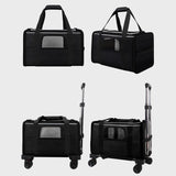 Maxbell Dog Carrier with Wheels Tote Rolling Cat Carrier for Kitten Small Dogs Trips B