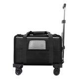 Maxbell Dog Carrier with Wheels Tote Rolling Cat Carrier for Kitten Small Dogs Trips B