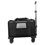 Maxbell Dog Carrier with Wheels Tote Rolling Cat Carrier for Kitten Small Dogs Trips B