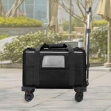 Maxbell Dog Carrier with Wheels Tote Rolling Cat Carrier for Kitten Small Dogs Trips B