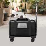 Maxbell Dog Carrier with Wheels Tote Rolling Cat Carrier for Kitten Small Dogs Trips B