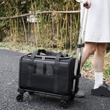 Maxbell Dog Carrier with Wheels Tote Rolling Cat Carrier for Kitten Small Dogs Trips B