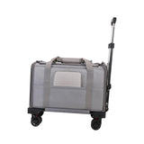 Maxbell Dog Carrier with Wheels Tote Rolling Cat Carrier for Kitten Small Dogs Trips C