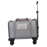 Maxbell Dog Carrier with Wheels Tote Rolling Cat Carrier for Kitten Small Dogs Trips C