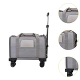 Maxbell Dog Carrier with Wheels Tote Rolling Cat Carrier for Kitten Small Dogs Trips C