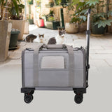 Maxbell Dog Carrier with Wheels Tote Rolling Cat Carrier for Kitten Small Dogs Trips C