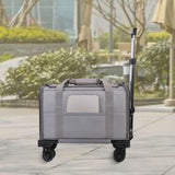 Maxbell Dog Carrier with Wheels Tote Rolling Cat Carrier for Kitten Small Dogs Trips C