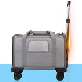 Maxbell Dog Carrier with Wheels Tote Rolling Cat Carrier for Kitten Small Dogs Trips C