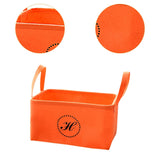 Maxbell Pet Toy Storage Box with Handles Foldable for Pet Clothes Dog Coats Dog Toys Orange