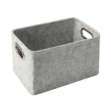 Maxbell Dog Toy Storage Basket Bin Large Felt Pet Bin Basket for Leashes Pet Clothes Light Gray