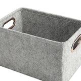 Maxbell Dog Toy Storage Basket Bin Large Felt Pet Bin Basket for Leashes Pet Clothes Light Gray