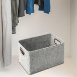 Maxbell Dog Toy Storage Basket Bin Large Felt Pet Bin Basket for Leashes Pet Clothes Light Gray