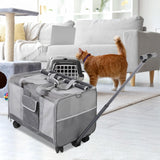 Maxbell Pet Carrier with Wheels Portable Foldable Pet Travel Bag for Puppy Cats Dogs Gray