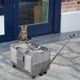 Maxbell Pet Carrier with Wheels Portable Foldable Pet Travel Bag for Puppy Cats Dogs Gray