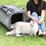 Maxbell Pet Carrier with Wheels Portable Foldable Pet Travel Bag for Puppy Cats Dogs Gray