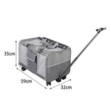 Maxbell Pet Carrier with Wheels Portable Foldable Pet Travel Bag for Puppy Cats Dogs Gray