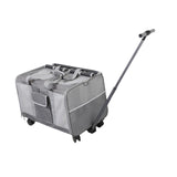 Maxbell Pet Carrier with Wheels Portable Foldable Pet Travel Bag for Puppy Cats Dogs Gray