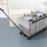 Maxbell Pet Carrier with Wheels Portable Foldable Pet Travel Bag for Puppy Cats Dogs Black