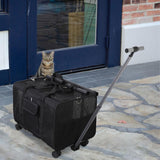 Maxbell Pet Carrier with Wheels Portable Foldable Pet Travel Bag for Puppy Cats Dogs Black