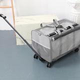 Maxbell Pet Carrier with Wheels Portable Foldable Pet Travel Bag for Puppy Cats Dogs Dark Blue
