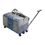 Maxbell Pet Carrier with Wheels Portable Foldable Pet Travel Bag for Puppy Cats Dogs Dark Blue