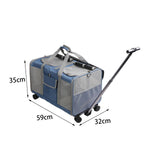 Maxbell Pet Carrier with Wheels Portable Foldable Pet Travel Bag for Puppy Cats Dogs Dark Blue