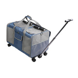Maxbell Pet Carrier with Wheels Portable Foldable Pet Travel Bag for Puppy Cats Dogs Dark Blue