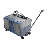 Maxbell Pet Carrier with Wheels Portable Foldable Pet Travel Bag for Puppy Cats Dogs Dark Blue