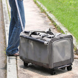 Maxbell Pet Carrier with Wheels Portable Foldable Pet Travel Bag for Puppy Cats Dogs Dark Blue