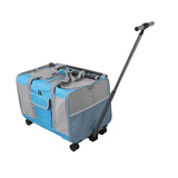Maxbell Pet Carrier with Wheels Portable Foldable Pet Travel Bag for Puppy Cats Dogs Blue