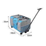 Maxbell Pet Carrier with Wheels Portable Foldable Pet Travel Bag for Puppy Cats Dogs Blue