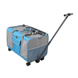 Maxbell Pet Carrier with Wheels Portable Foldable Pet Travel Bag for Puppy Cats Dogs Blue